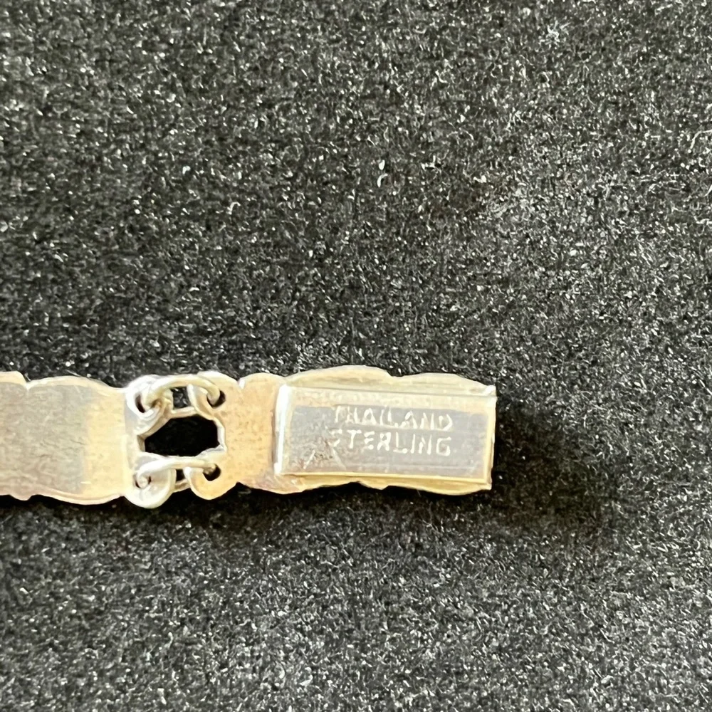 Vintage Siam dancer sterling silver cobalt blue bracelet. - Picture 2 of 4